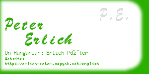 peter erlich business card